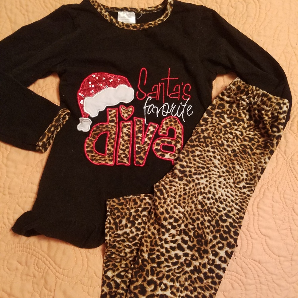Girl Cheeta Print Diva Outfit